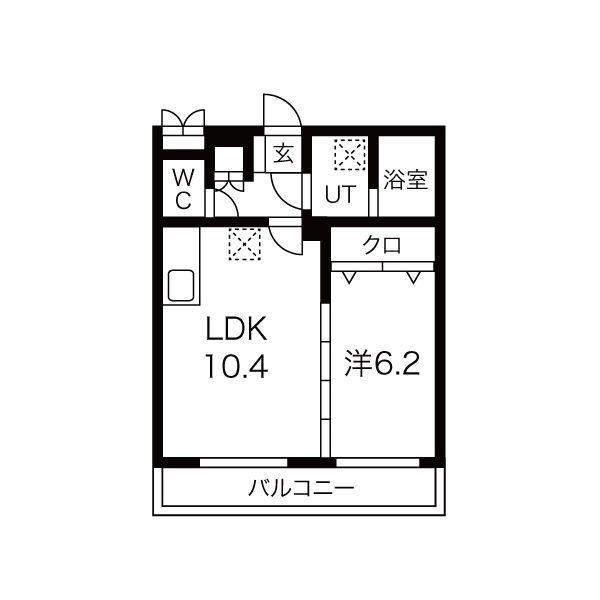ラポール今沢(1LDK/1階)の間取り写真