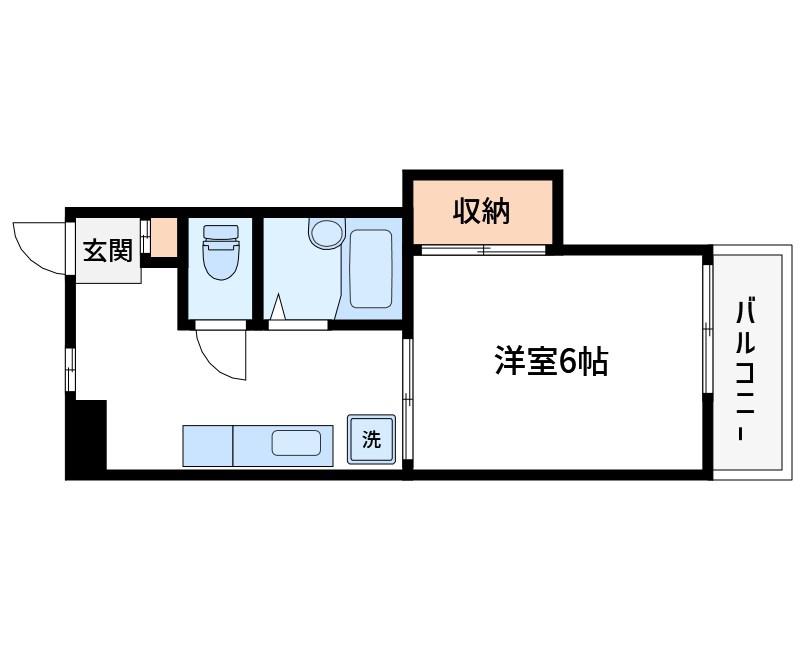 横溝ビル(1K/3階)の間取り写真