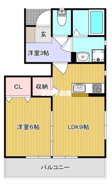 グランオペラ(1LDK/1階)の間取り写真
