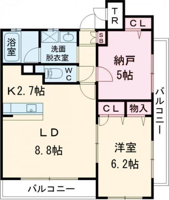 ラークヒルズ(2LDK/1階)の間取り写真