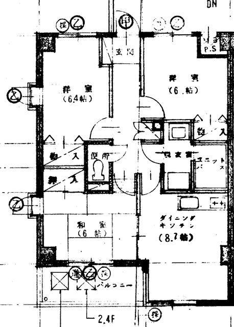 マンション・ライズ(3DK/2階)の間取り写真