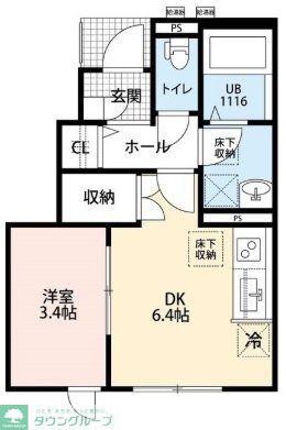 アムール CLEF 3(1DK/1階)の間取り写真