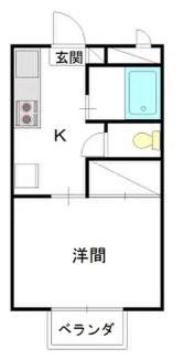 パインヒルハイム(1K/2階)の間取り写真