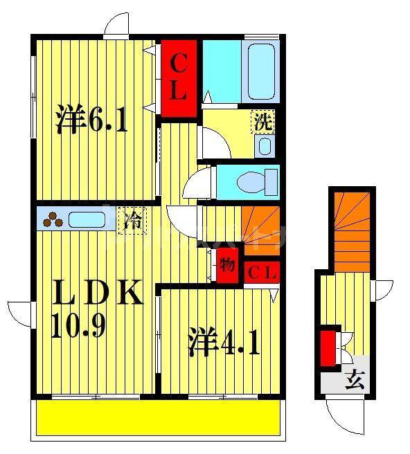 プランドールIII(2LDK/2階)の間取り写真