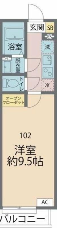 カインドネス所沢青葉台(1K/1階)の間取り写真