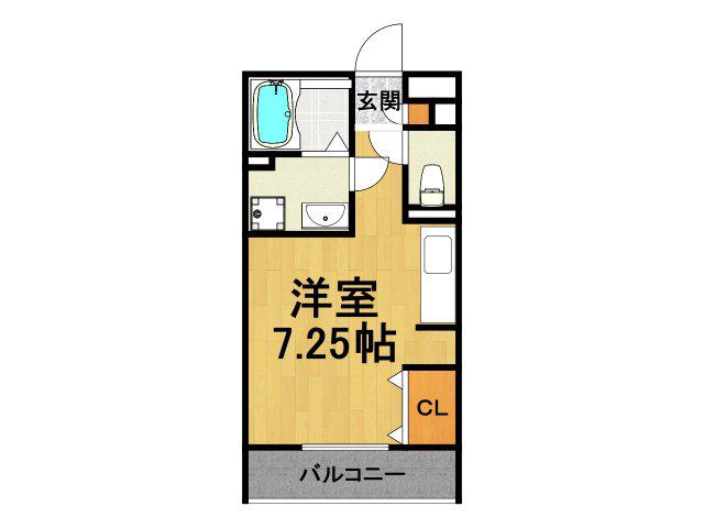 ＪＲ福知山線 川西池田駅 徒歩3分 3階建 築20年(ワンルーム/3階)の間取り写真