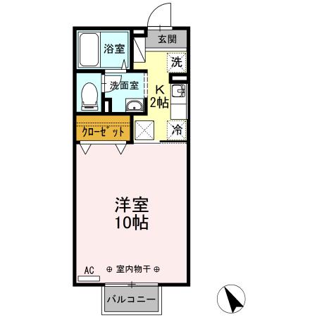 HOM・1(1K/1階)の間取り写真