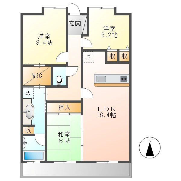 アーバンシティ佐久平308(3LDK/3階)の間取り写真