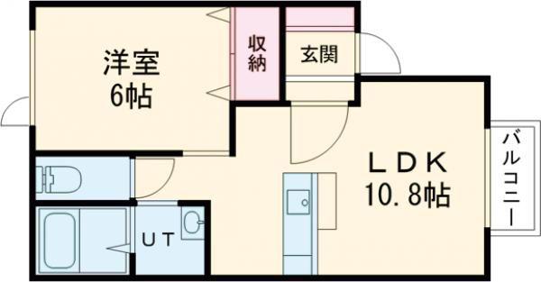 エステートパインビュー(1LDK/2階)の間取り写真