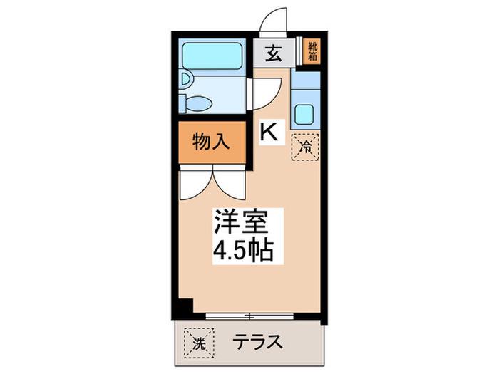 NYマンション(1K/1階)の間取り写真