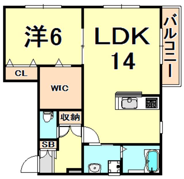 グリーンメゾン(1LDK/1階)の間取り写真