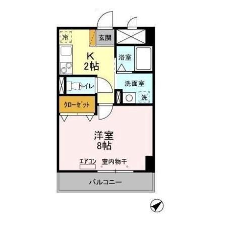 アルバ南柏(1K/5階)の間取り写真