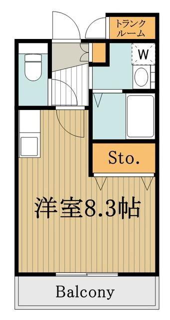 ローズスクエア(ワンルーム/3階)の間取り写真