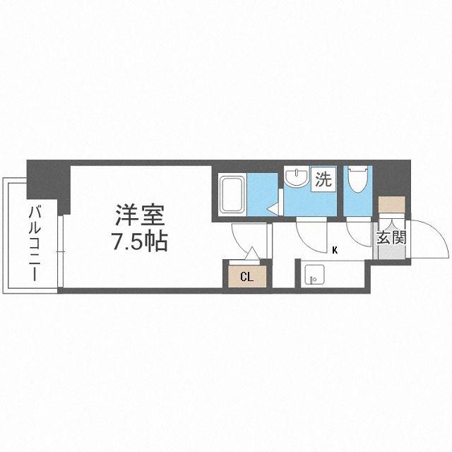 S-RESIDENCE福島GRANDE(1K/10階)の間取り写真