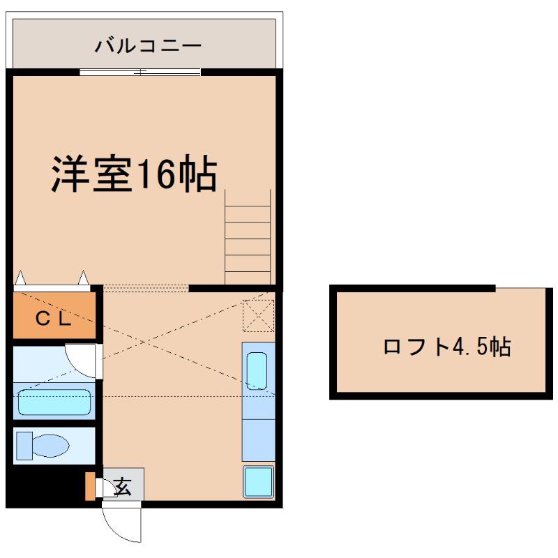 グリーンハイツKANOYAII(ワンルーム/1階)の間取り写真