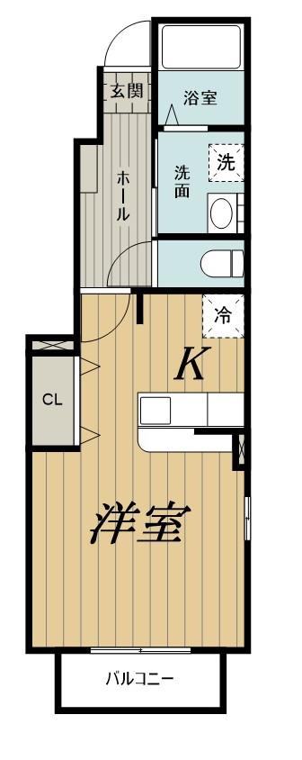 グラン アルシュ III(1K/1階)の間取り写真