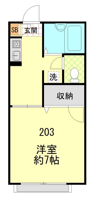 サンエクレール(1K/2階)の間取り写真