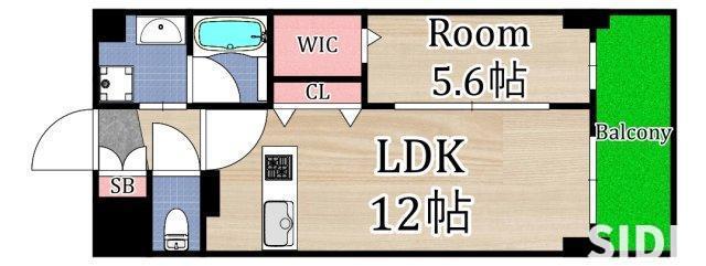 リーブル(1LDK/3階)の間取り写真