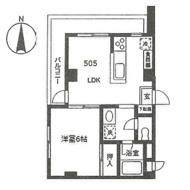 グランドパレス(1LDK/5階)の間取り写真