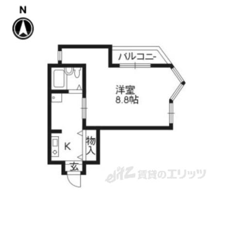 エルフレックス(1K/1階)の間取り写真
