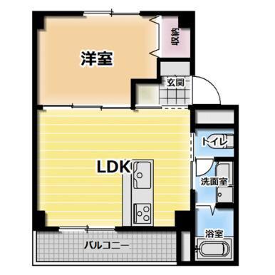 京都北山 2棟(1LDK/3階)の間取り写真