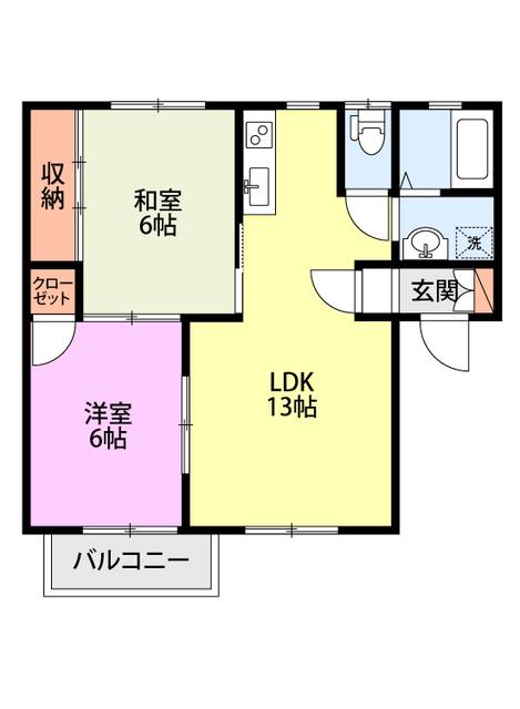 グレースアベニュー(2LDK/1階)の間取り写真