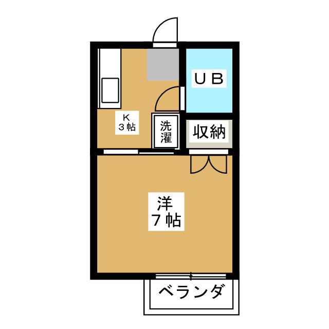 メゾンキュービック(1K/2階)の間取り写真
