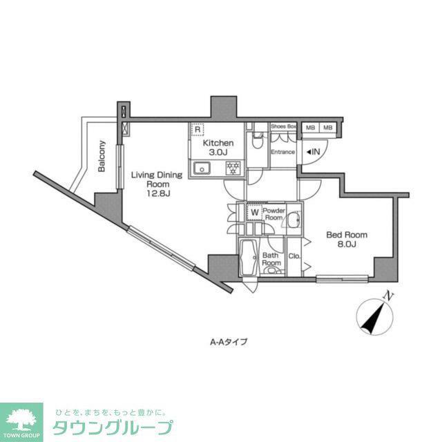 レジディアタワー中目黒(1LDK/14階)の間取り写真