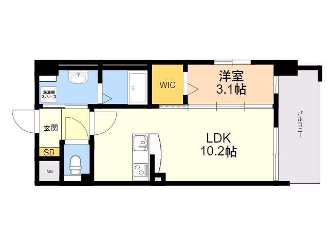 フルハウス高宮(1LDK/6階)の間取り写真