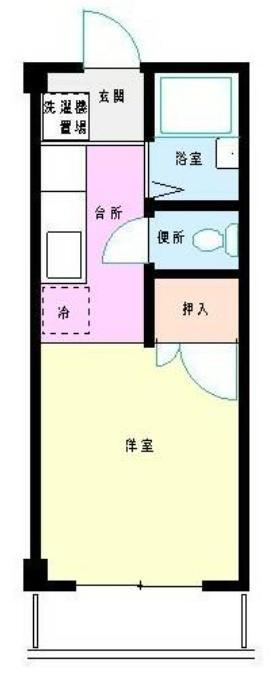Wタウンハイツ(1K/2階)の間取り写真