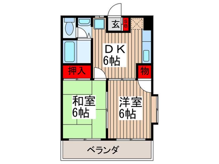 第3嶋村マンション(2DK/2階)の間取り写真
