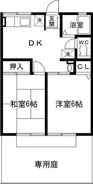サンハイム(2DK/1階)の間取り写真
