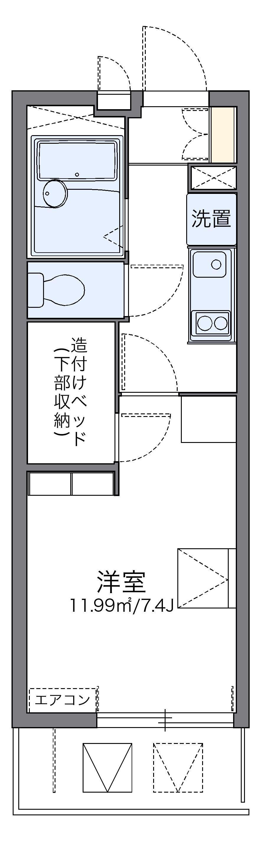 レオパレス入江(1K/2階)の間取り写真