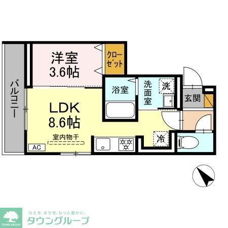D-SOLACE幕張本郷2丁目(1LDK/2階)の間取り写真