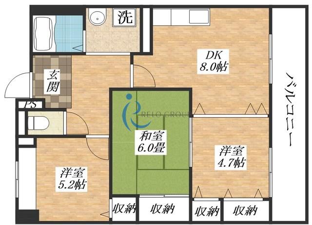 サンリットステージ出戸(3DK/6階)の間取り写真