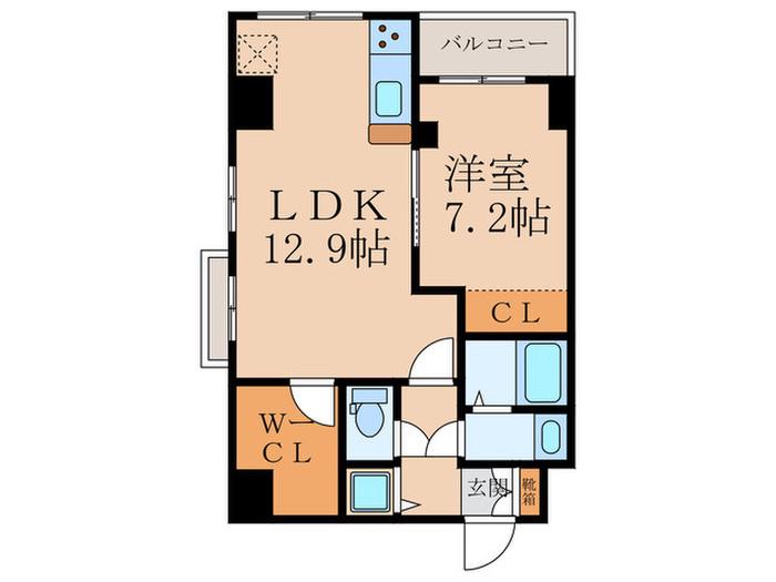 SAWARABI PARK HOUSE(1LDK/4階)の間取り写真