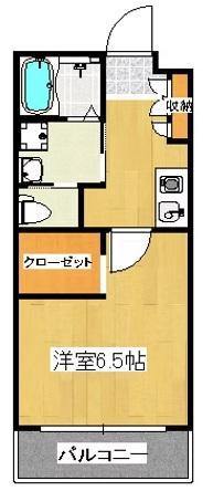 グランドゥール高松(1K/2階)の間取り写真
