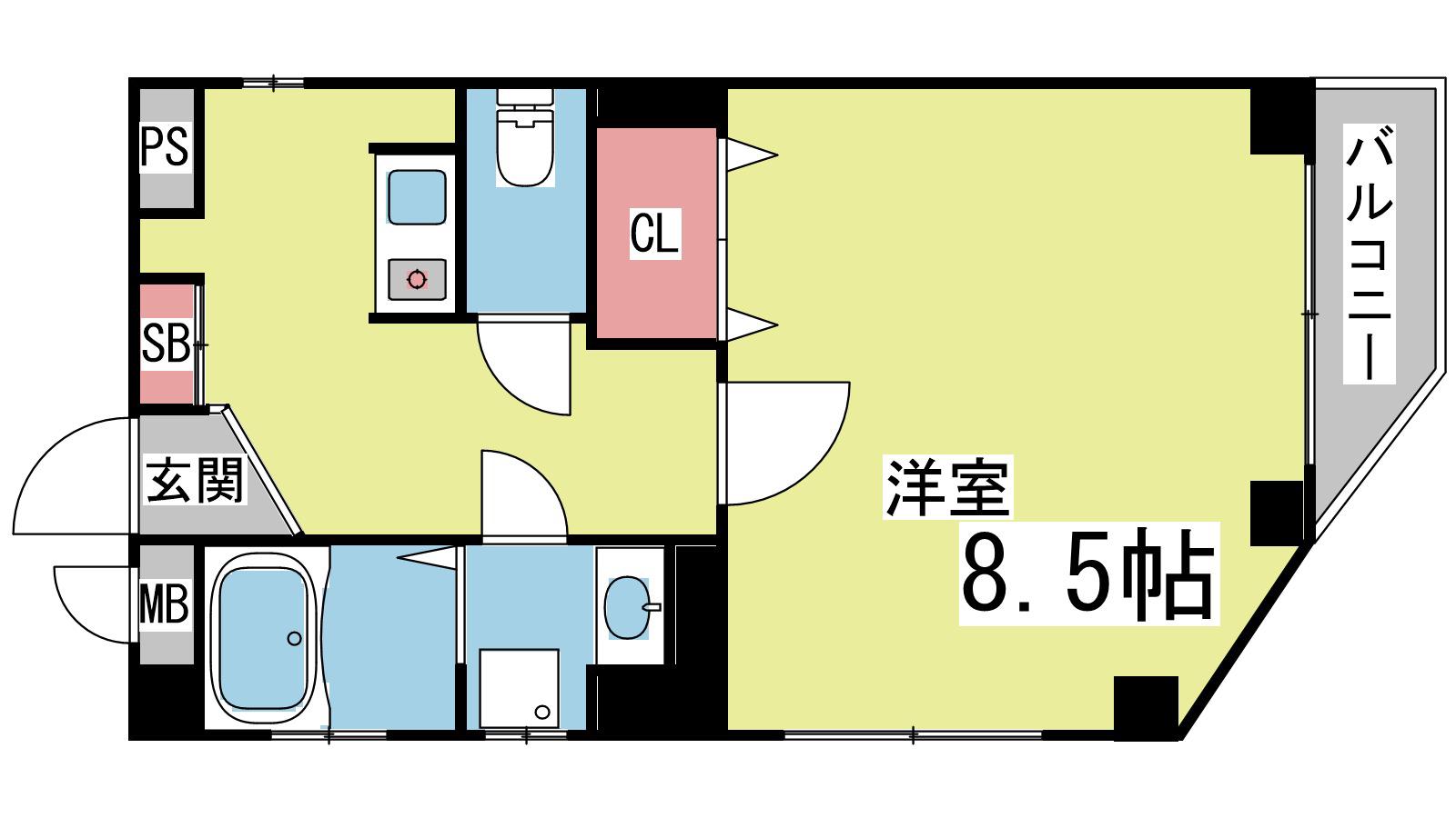 アバントコート六甲(1K/4階)の間取り写真