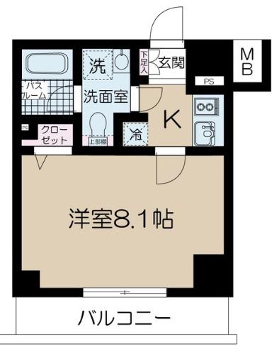 クレイシア世田谷赤堤(1K/3階)の間取り写真