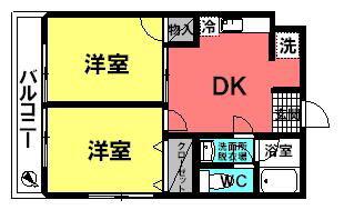 ミツヤマンション(2DK/3階)の間取り写真