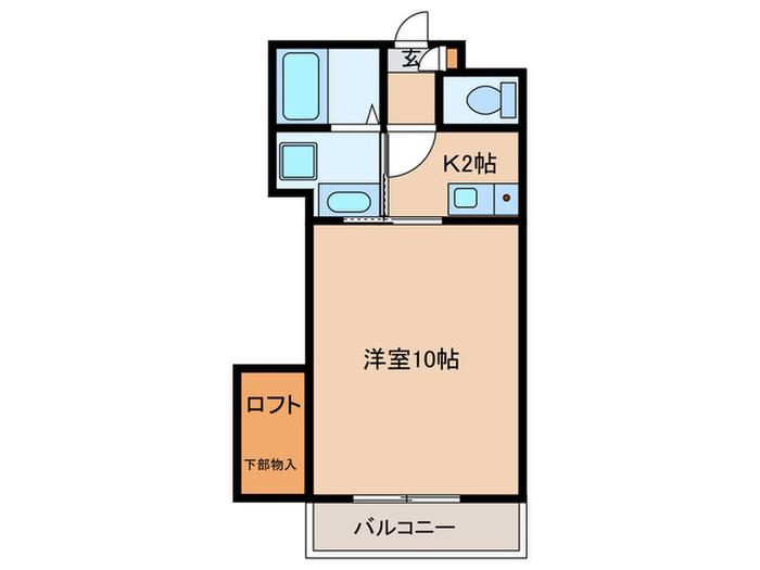 プログレスーN(1K/2階)の間取り写真