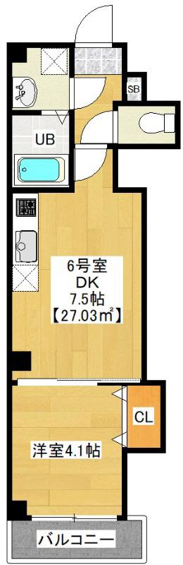 レスパス南花園(1DK/1階)の間取り写真