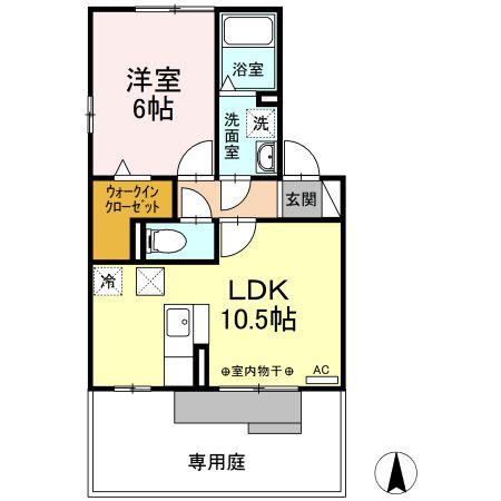 ル・ネージュ(1LDK/1階)の間取り写真
