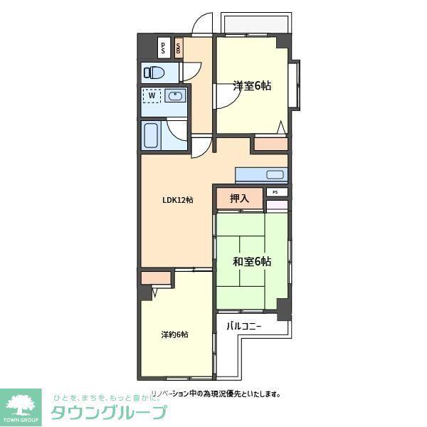 バルカロールB(3LDK/3階)の間取り写真
