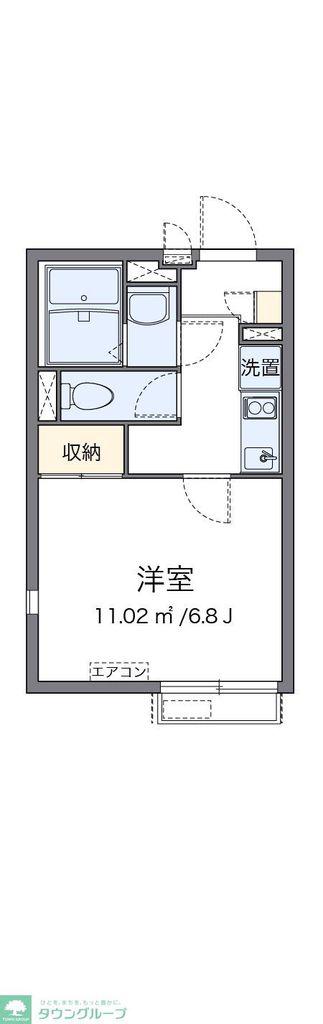 クレイノGRAN SEED(1K/2階)の間取り写真