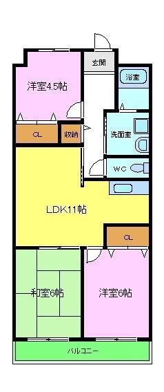 ソレーユキチコウ(3LDK/3階)の間取り写真
