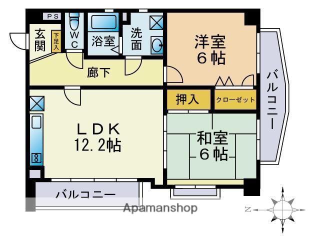 石橋ビル(2LDK/3階)の間取り写真