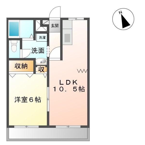 禅屋コーポ(1LDK/2階)の間取り写真