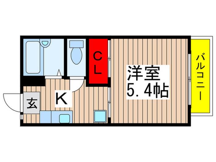 ドミールミモミ(1K/2階)の間取り写真