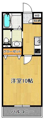 BUENA関屋大川前(1K/3階)の間取り写真